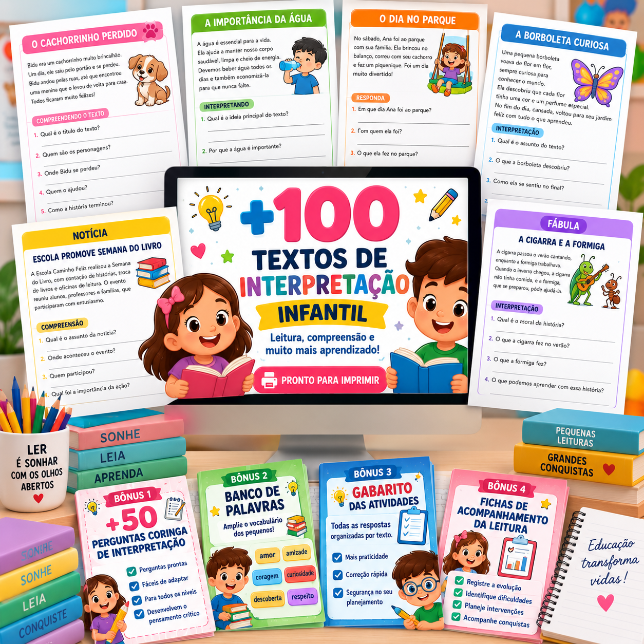 Material de Textos de Interpretação Infantil